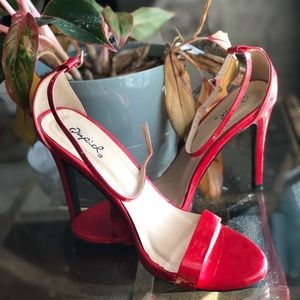 Hot Red Open Toed Heels